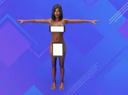 Nude sexy jersey shore like tan lady  3D model