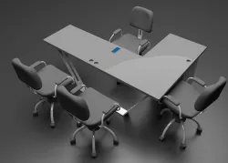 Office desk room interior 3D model