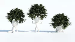 Plant vase head character 3D model