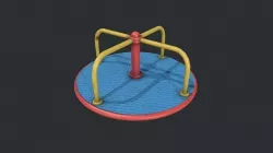Playground Roundabout - Blue Low-poly 3D model