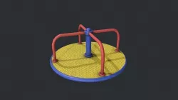 Playground Roundabout - Yellow Low-poly 3D model