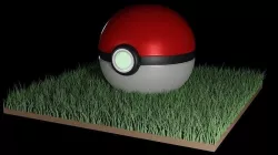 Pokeball on Grass Terrain 3D model