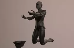 Poor blind boy Low-poly 3D model