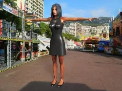 Pretty Lady in a Black Dress 3D model