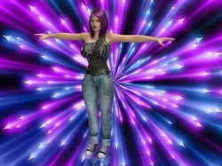 Pretty Purple Haired Lady in Chuck Tailors Low-poly 3D model