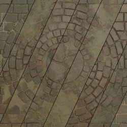 Radial Sidewalk with sewer hatch Texture