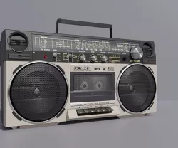 Retro Boom Box Ghetto Blaster 3D model