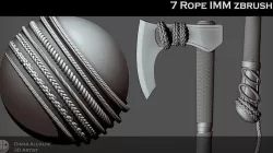 Rope IMM Pack Brush Low-poly 3D model