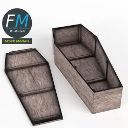 Rustic coffin 3D model