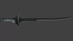 Samurai Sword 4 - SciFi Dark Steel Blade Low-poly 3D model