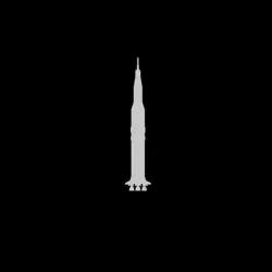 Saturn V Rocket 2D Cutout Low-poly 3D model