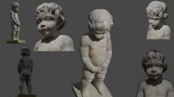 Scanned peeing boy garden statue 3D model
