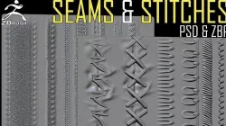 Seams and Stitches ZBrush Alphas and Brush 3D model