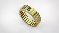 Serrated Ring wedding band Textured Lazer 3d Printed 3D model