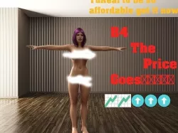 Sexy Purple Haired Naked Lady 3D model