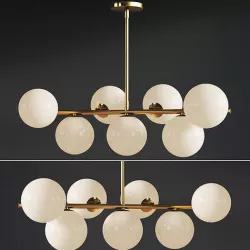 Sphere Stem 7 Light Chandelier Westelm 3D model