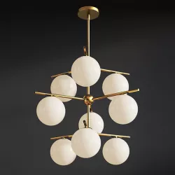 Sphere Stem 9 Light Chandelier Westelm 3D model
