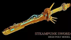 Steampunk Sword 3D model