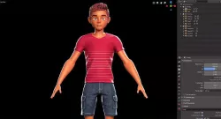 Stylized Character Boy - Dung - Blender Cycles And Eevee 3D model