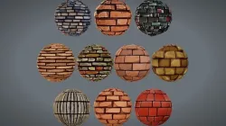 Stylized PBR Brick Textures Texture