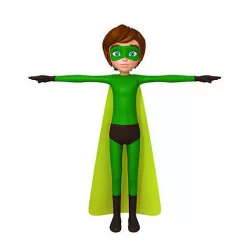 Superhero Boy Cartoon 3D model