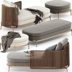 TAPE CORD PAOLINA and BENCH and OTTOMAN by Minotti 3D model