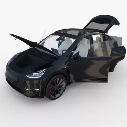 Tesla Model Y Black with interior 3D model