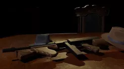 Tommy gun Low-poly 3D model