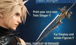 Twin Stinger Final Fantasy Cloud Strife Sword HALF PRICE SALE 3D model