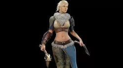 Viking Girl Low-poly 3D model