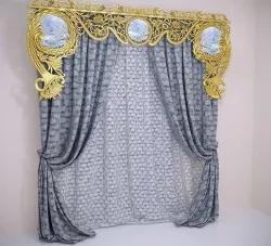 Wooden CNC Crown curtain 3D model