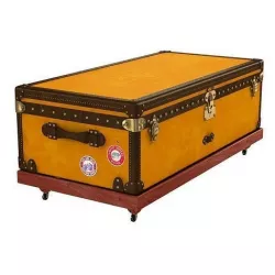 1900s Yellow Canvas Louis Vuitton Steamer Trunk 3D model