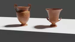 2 Ancient Greek Craters Low-poly 3D model