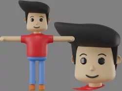 3D character minimal casual minimal boy for your design  3D model