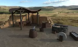 3d Medieval forge of blacksmith Low-poly 3D model