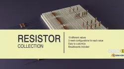 4 Band Resistor Kit on Breadboards Low-poly 3D model