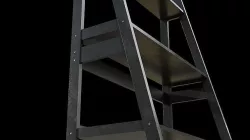 4 Tier Ladder Shelf-Black Low-poly 3D model