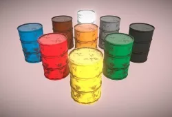 9 Color Barrels Rusty VR AR Low-Poly PBR Low-poly 3D model