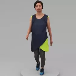 A Middle-age Woman Walking Along 3D model