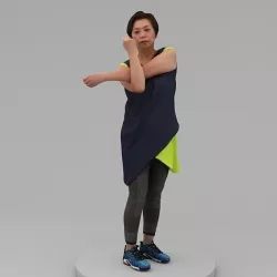 A Middle-aged Woman Doing Warm Up 3D model