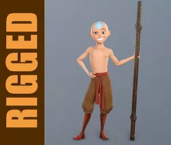 Aang Rig Low-poly 3D model