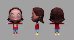 African american child boy cartoon 3d model 3D model
