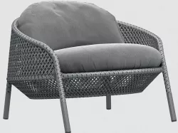 AHNDA LOUNGE CHAIR GRAPHITE DEDON 3D model