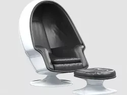 Alpha chamber egg chair and ottoman Lee West max fbx obj 3D model