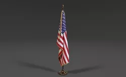 AMERICAN FLAG  US Flag 3D model Low-poly 3D model