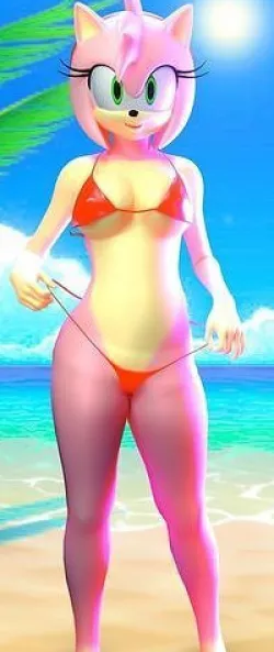 Amy Rose sexy bikini Low-poly 3D model