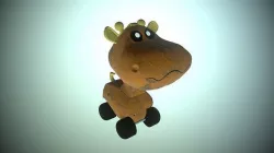 Animated wooden and plastic giraffe toy Low-poly 3D model