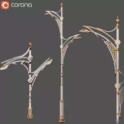 Arabian pattern detailed street lamp-01  3d model 3D model