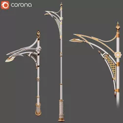 Arabian pattern detailed street lamp-03 3D model