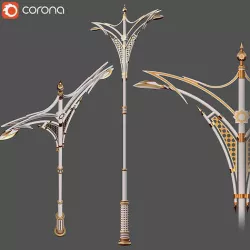 Arabian pattern detailed street lamp 3d model 3D model